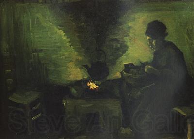 Vincent Van Gogh Peasant Woman by the Fireplace (nn04)